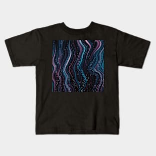 Float with the flow, abstract  image of flowing colors and floating bubbles Kids T-Shirt